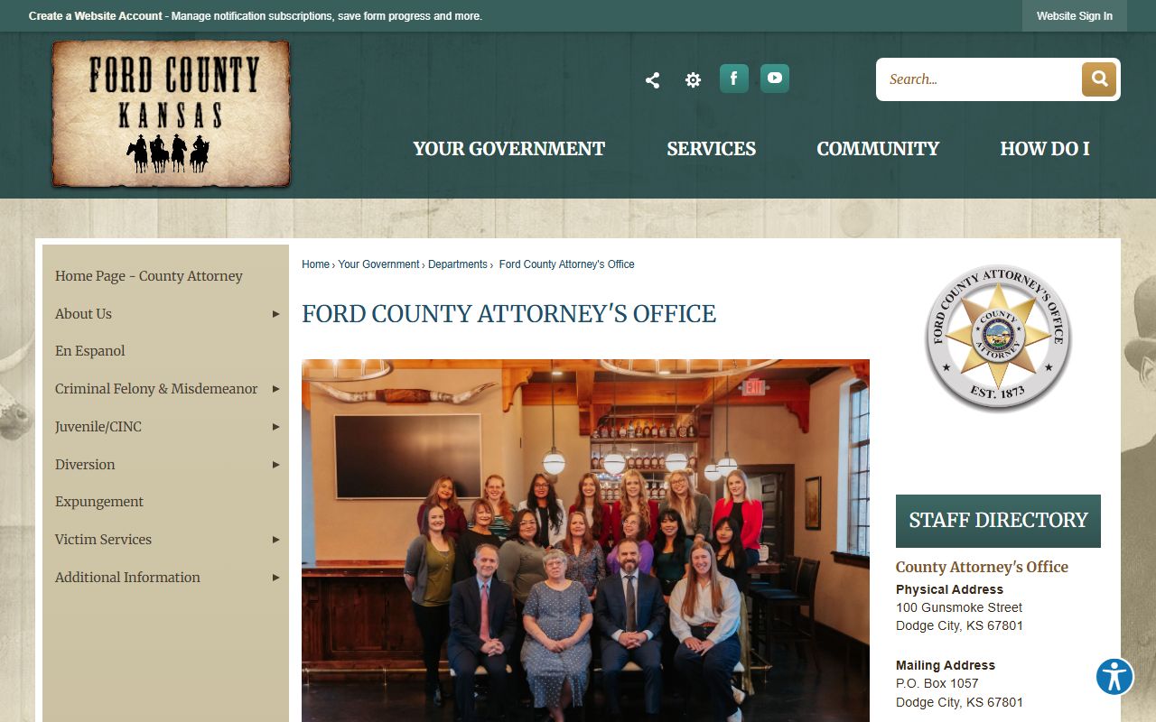 Ford County criminal court records Ford County Attorney page