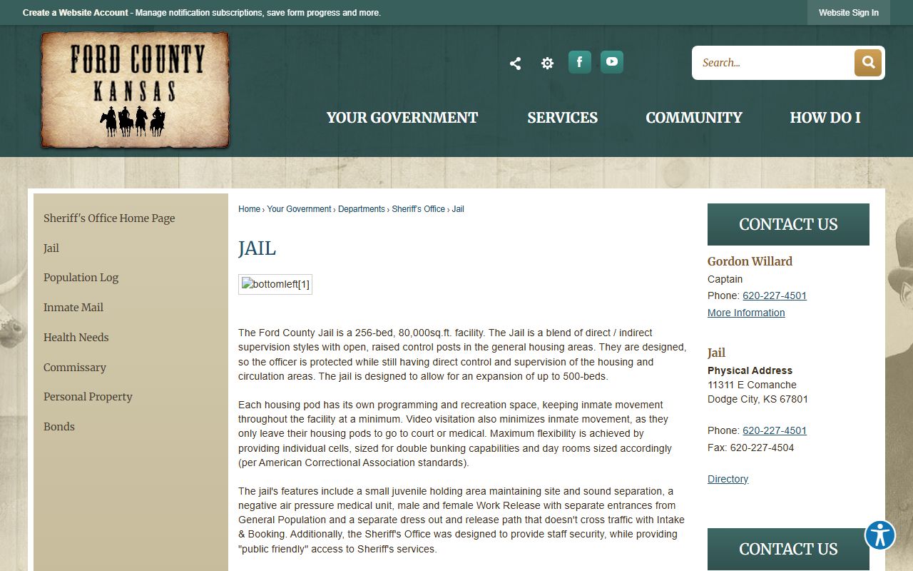 Ford County inmate search Ford County Jail page