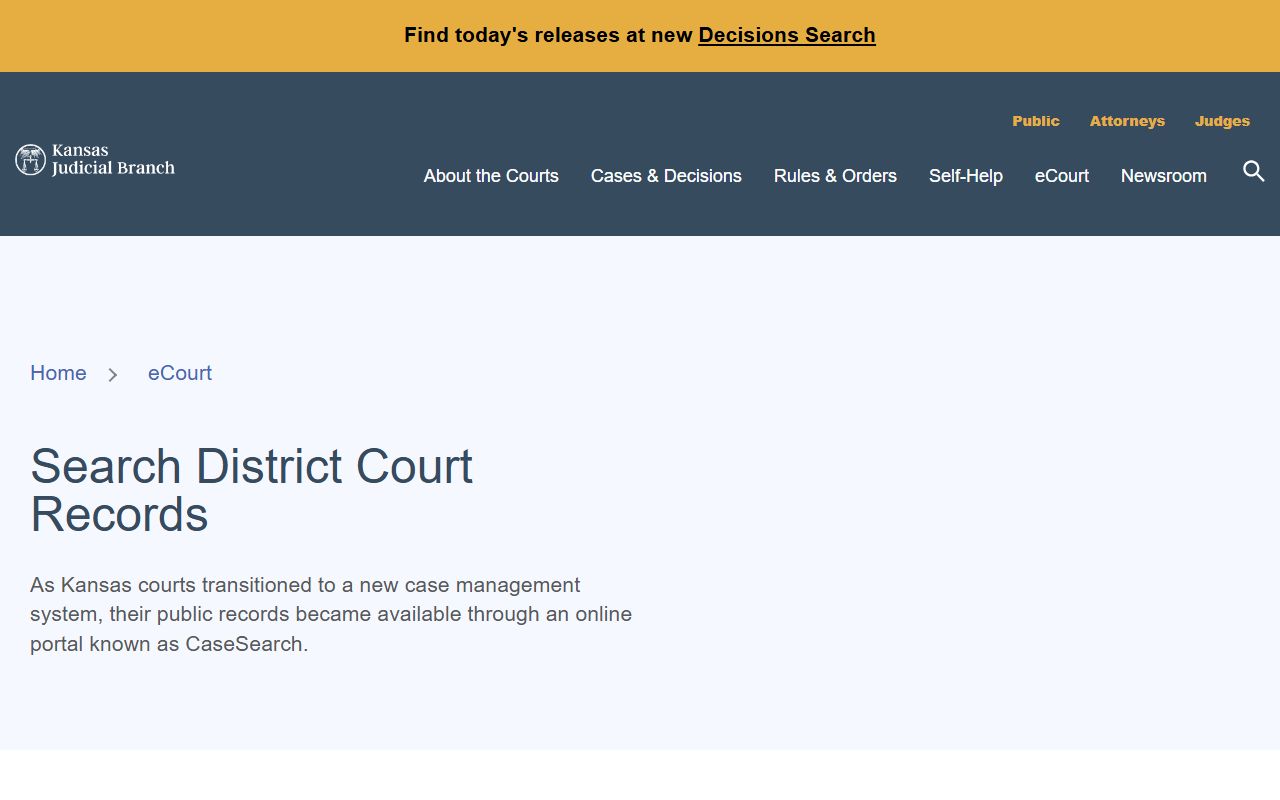 Ford County court records Kansas Judicial Branch district court records access